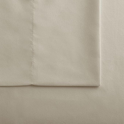 Serta Simply Clean Super Soft Hypoallergenic Stain Resistant Deep Pocket 3 Pieces Solid Bed Sheet Set, Twin XL, Khaki