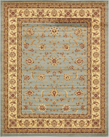 Rugs.com Aditi Collection Rug – 7' 10 x 10' Light Blue Low Rug Perfect for Living Rooms, Large Dining Rooms, Open Floorplans