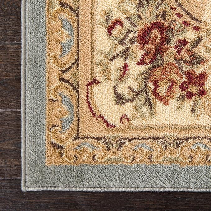 Rugs.com Chateau Collection Rug - 3 Ft Square Light Blue Medium Pile Rug
