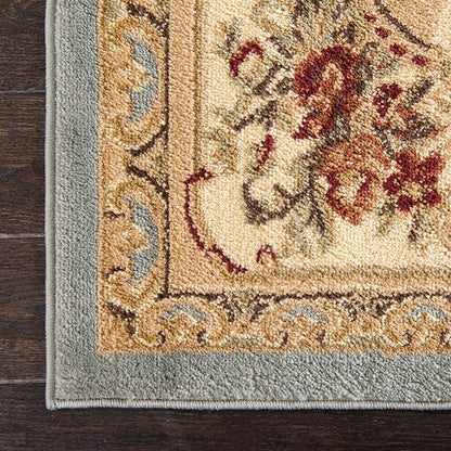 Rugs.com Chateau Collection Rug - 3 Ft Square Light Blue Medium Pile Rug