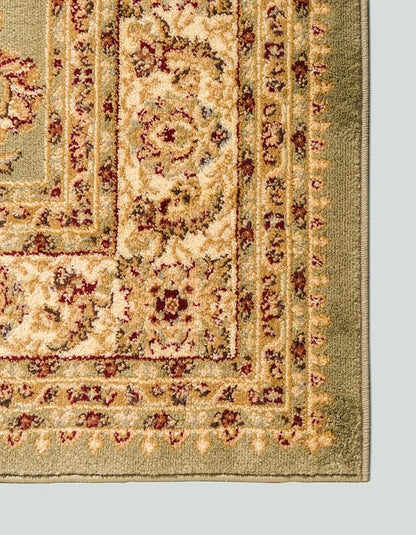 Rugs.com Aditi Collection Rug – 2' 2 x 6' Runner Green Low Rug Perfect for Living Rooms, Large Dining Rooms, Open Floorplans