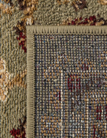 Rugs.com Aditi Collection Rug – 5 Ft Square Green Medium-Pile Rug Perfect for Living Rooms, Kitchens, Entryways