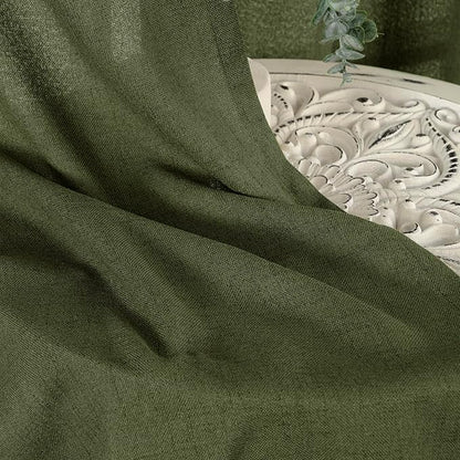 YoungsTex Olive Green Linen Curtains 63 Inch Length for Living Room, Light Filtering Textured Drapes with Rod Pocket/Back Tab Semi Sheer Window Treamtments for Bedroom, 2 Panels, 52 X 63 Inch