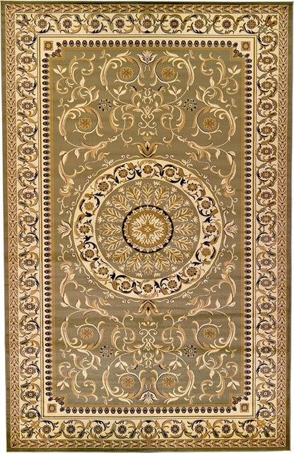 Rugs.com Chateau Collection Rug – 10x16 Light Green Medium-Pile Rug Perfect for Living Rooms, Large Dining Rooms, Open Floorplans