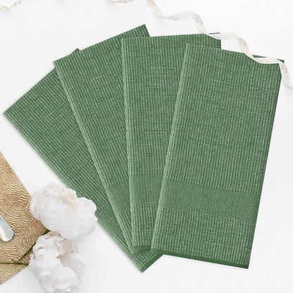 Homaxy Premium Kitchen Towels(18”x 28”, 6 Pack), Large Cotton Kitchen Hand Towels, Flat and Terry Dish Towels, 380 GSM Highly Absorbent Tea Towel Set with Hanging Loop, Grass Green