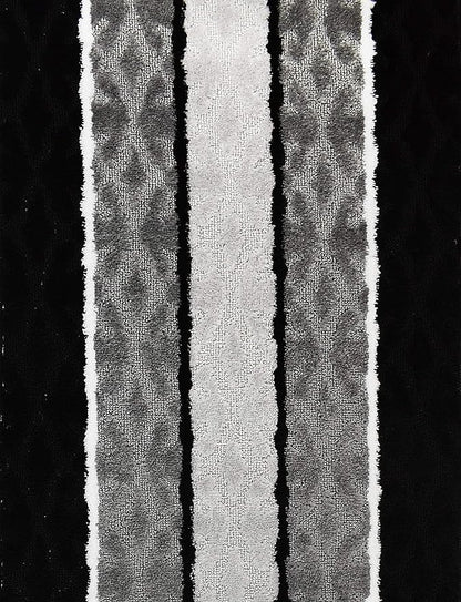 Custom Size Damask Hallway Runner Rug Slip Resistant, 26 Inch Wide x Your Choice of Length Size, Black, 26 Inch X 9 Feet, Sold and Priced Per Foot