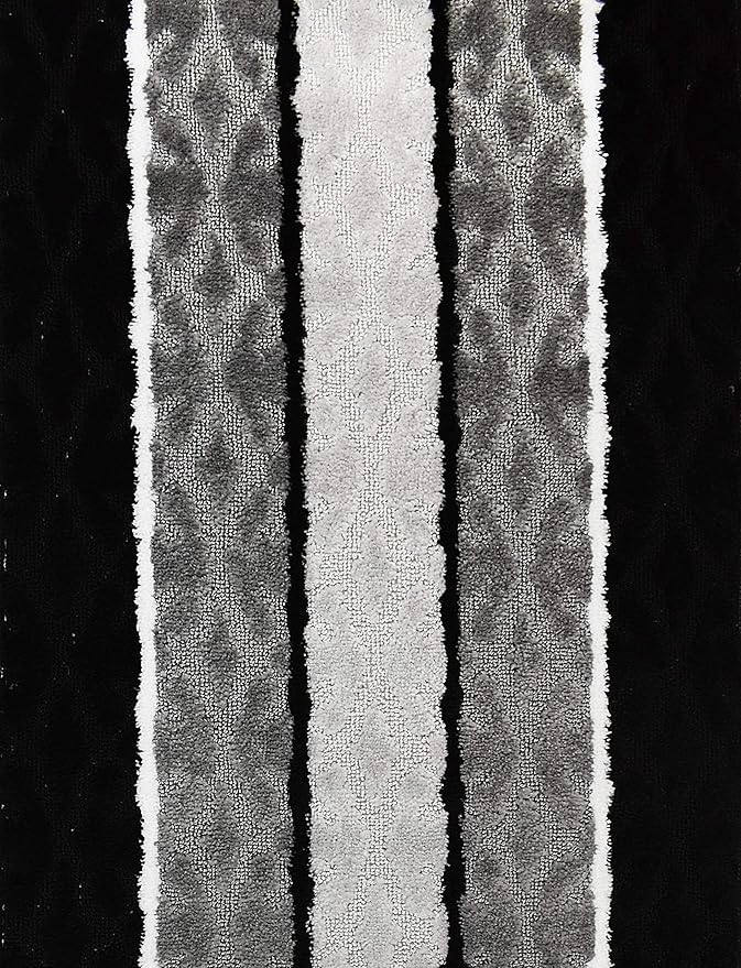 Custom Size Damask Hallway Runner Rug Slip Resistant, 26 Inch Wide x Your Choice of Length Size, Black, 26 Inch X 29 Feet, Sold and Priced Per Foot