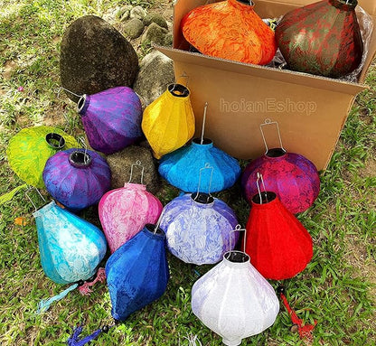 Wedding Lanterns Bulk Vietnamese Silk Lanterns 16'' for Christmas Decoration New Year Decor Garden Party Decoration (Set 50 pcs)