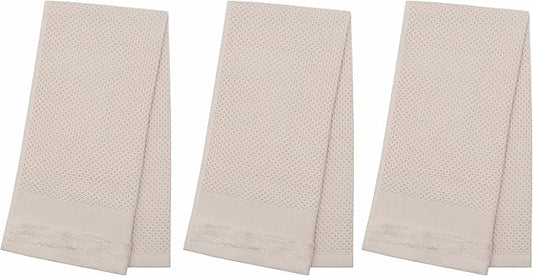 Mia'sDream Cotton Hand Face Head Towel Waffle Weave Kitchen Tea Towel Dish Towels, Soft and Absorbent Bath Guest Gym Towel Washcloths, 13inch x 28inch 3 Pack (Khaki)
