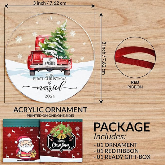 Our First Christmas in Our New Apartment 2025 Xmas Ceramic Ornament - Apartment Decor House Warming Gifts 1st Apartment Christmas Ornament (Married Ornament 2)