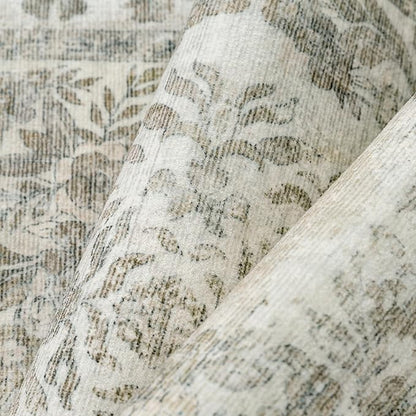 2x8 Runner Rug Beige Washable Hallway Kitchen Bedroom Vintage Distressed Bathroom Non Slip Medallion Floral Carpet Indoor Retro Throw Floor Mat for Office Dining Laundry Living Room