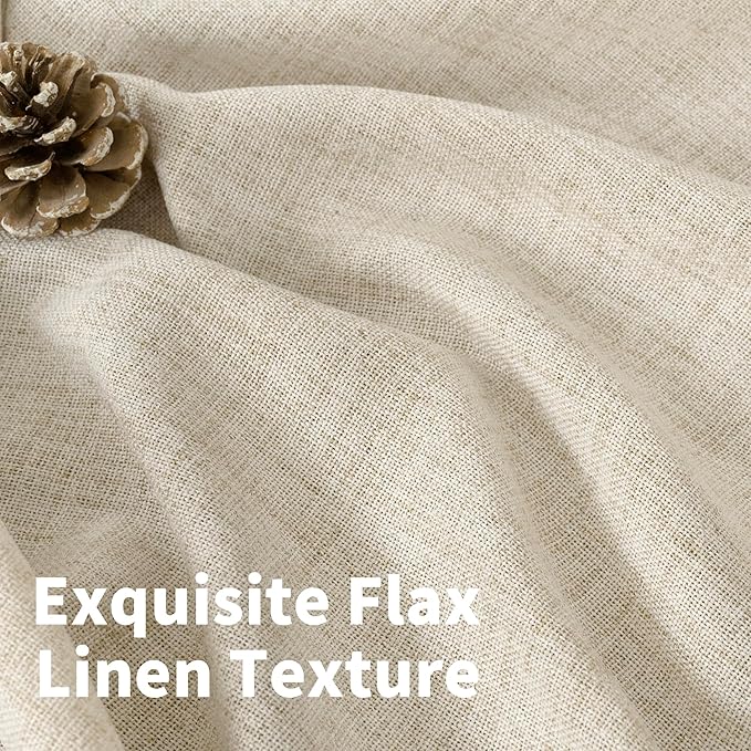YoungsTex Extra Long Linen Curtains for Living Room 95 Inch Length 2 Panels, Boho Semi Sheer Window Treatments with Bronze Grommet Light Filtering Privacy for Sliding Door Bedroom, 52 x 95 Inch