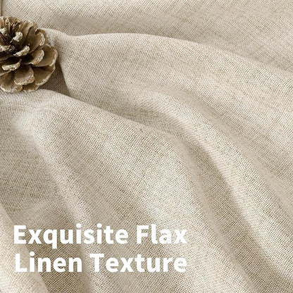 YoungsTex Linen Curtains 72 Inch Length for Living Room - Light Filtering Window Drapes with Back Tab Rod Pocket for Bedroom Office Dining Country Privacy, 42 X 72 Inch, 2 Panels