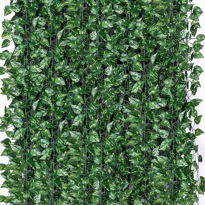 2190 Feet 299 Pack Fake Greenery Hanging Garland, Ivy Leaf Plants, Vine Leaves, Fake Flowers Foliage for Bedroom Garden Wall Decor