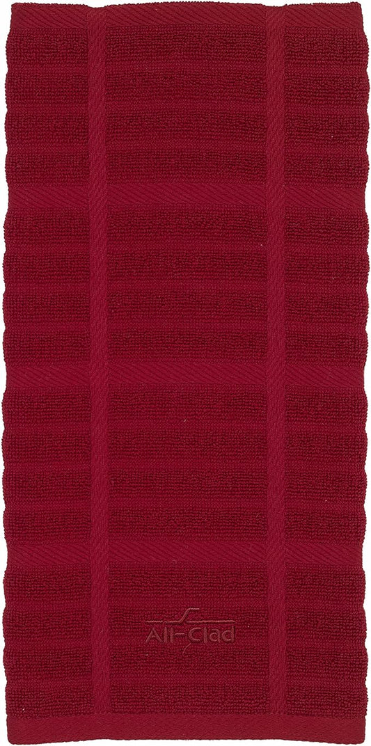 All-Clad Solid Kitchen Towel: Highly Absorbent, Super Soft Long Lasting - 100% Cotton, 17"x30" Tea Towel for Cleaning & Drying Dishes, Pans, Glassware, or Countertops, (1-Pack), Chili