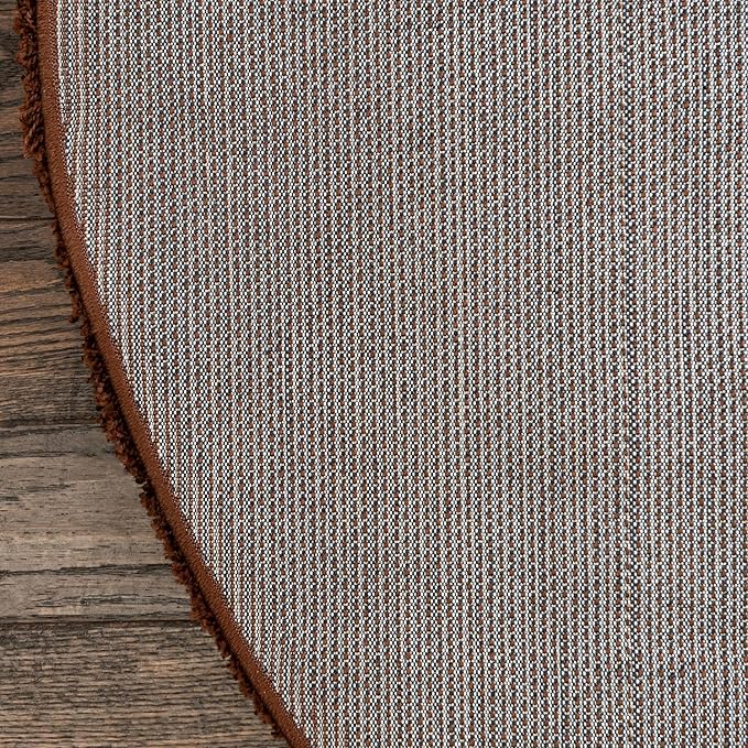 Unique Loom Solid Shag Collection Area Rug (5' 3" Round, Chocolate Brown)