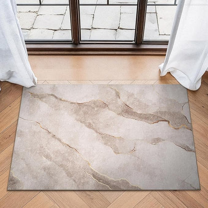 Bloom Rugs Washable Non-Slip 2x3 Rug - Ivory/Gold Modern Abstract Area Rug for Living Room, Bedroom, Dining Room, and Kitchen - Exact Size: 2' x 3'