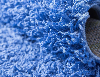 Unique Loom Solid Shag Collection Area Rug (2' 6" x 13' 1" Runner, Periwinkle Blue)