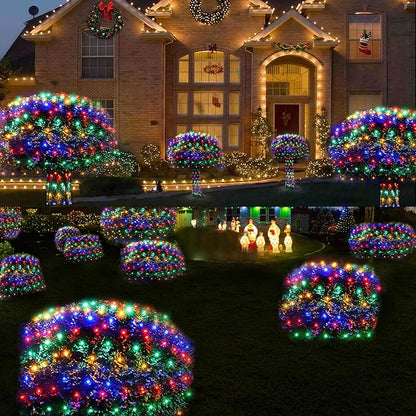 WBao Christmas Lights Outdoor, 360LED 11.5ft x 6.9ft Net Lights with 8 Modes, Timer, UL Certified, End to End Connectable, Waterproof for Lawn, Bushes, Trees Outdoor Christmas Decorations, Multicolor