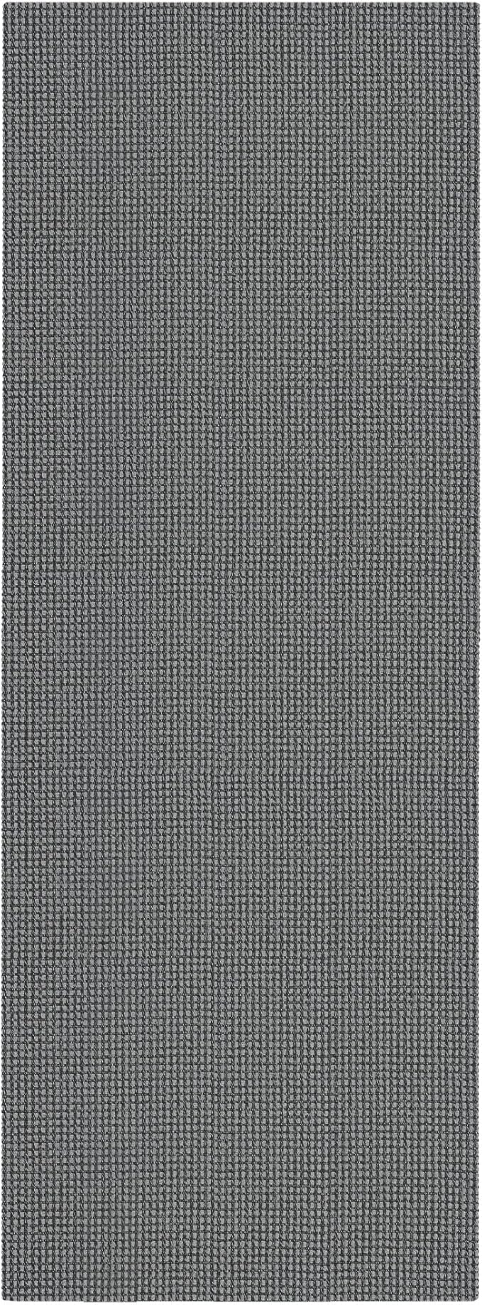 EARTHALL Woven Runner Rug 2x5 Ft Washable Runners for Hallways Cotton Non Slip Rubber Backed Kitchen Runner Braided Indoor Floor Carpet for Entryway, Hallway, Kitchen, Bedroom, Dark Gray