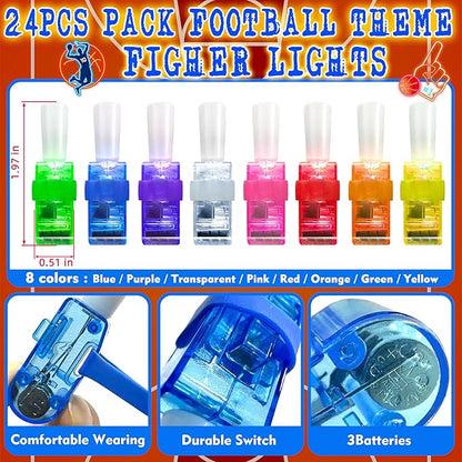 24PCS Basketball Party Favors-LED Finger Lights：Glow-in-the-Dark Light-Up Toys Bulk for Kids, Basketball Theme Birthday Party Decorations Supplies, Goodie Bags stuffers, Classroom Prizes, Fun Gifts