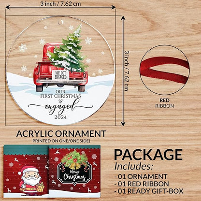Our First Christmas in Our New Apartment 2025 Xmas Ceramic Ornament - Apartment Decor House Warming Gifts 1st Apartment Christmas Ornament (Engaged Ornament 2)