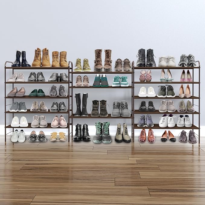 SIMPLE HOUSEWARE 5-Tier Shoe Rack Storage Organizer, Bronze
