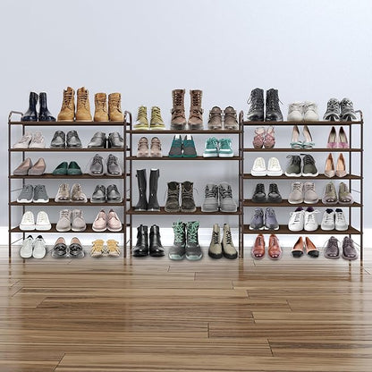 SIMPLE HOUSEWARE 5-Tier Shoe Rack Storage Organizer, Bronze