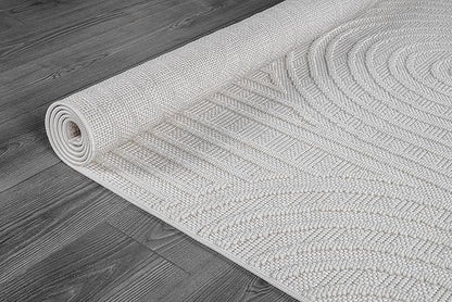 Beverly Rug Micro Loop Area Rug White 6x9 Modern Luxury Soft Circle Geometric Durable Indoor Area Rugs for Living Dining Room Office Stain Resistant Non Shedding Casual Indoor Carpet White 6 x 9