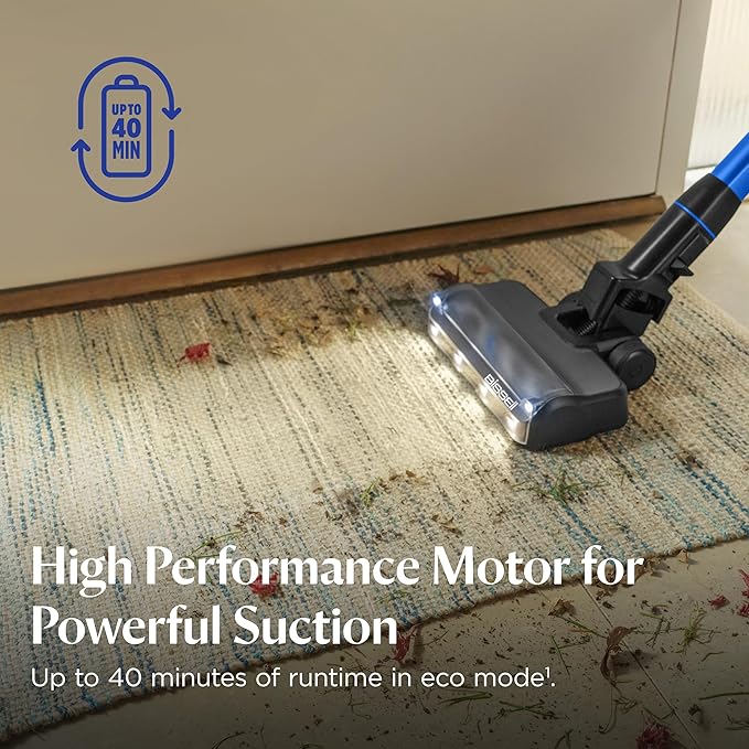 Bissell PowerClean FurFinder 200W Self-Standing Cordless Vacuum w/Tangle Free Brush Roll, Strong Suction, Removeable Battery, Wall Mount, Upholstery Tool & Bright Headlights