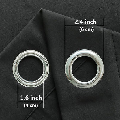 DWCN Black Blackout Curtains Blocking Light Room Darkening Thermal Insulated Grommet Window Curtain for Bedroom Living Room Privacy Solid Drapes 38 x 72 Inches Length, Set of 2 Thick Panels