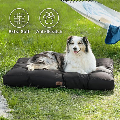 Bedsure XXL Dog Bed - Washable Giant Pet Bed Mattress with Oxford Fabric, Water Resistant Dog Pillow for Crate, 47x35x4, Black