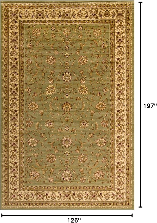 Rugs.com Aditi Collection Rug – 10' 6 x 16' 5 Green Low Rug Perfect for Living Rooms, Large Dining Rooms, Open Floorplans