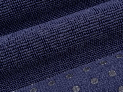 Cotton Paradise 100% Cotton Non Slip Bath Mats for Bathroom, 17x24 inch Soft Absorbent Quick Dry Machine Washable Floor Bath Mat, Navy Blue