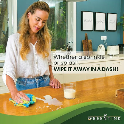Eco-Friendly Reusable Dish Cloth Set – 10-Pk Multipurpose Kitchen Cleaning Cloth Made from Recycled Materials – Absorbent Dish Towels & Non-Scratch Cleaning Rags, 12x12 in.