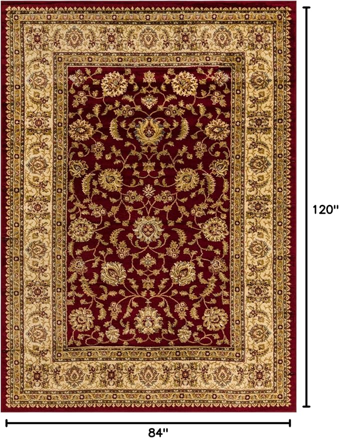 Rugs.com Aditi Collection Rug – 7' x 10' Red Low Rug Perfect for Living Rooms, Large Dining Rooms, Open Floorplans