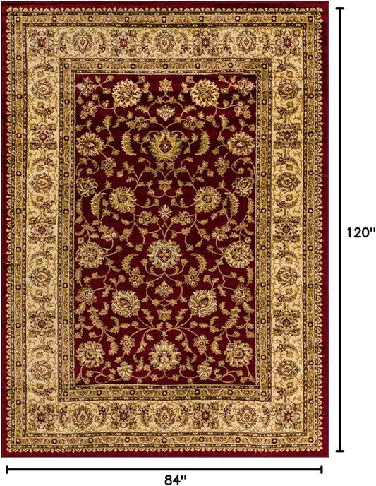 Rugs.com Aditi Collection Rug – 7' x 10' Red Low Rug Perfect for Living Rooms, Large Dining Rooms, Open Floorplans