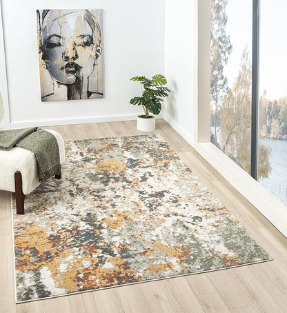 Keen Home Design Area Rugs - 5x8 Non-Shedding, Abstract Rugs for Kitchen, Living Room, Bedroom, Dining Room, Entryway - Size: 5'3" x 7'7", Multi