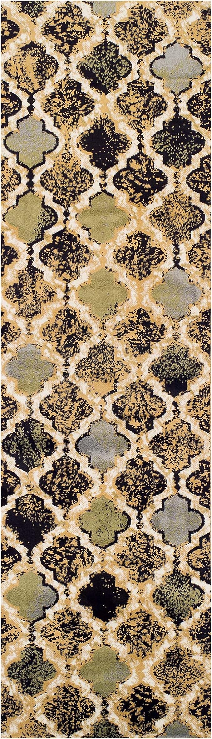 Superior Indoor Area Runner, Jute Back, Perfect for Hallway, Living/Dining Room, Bedroom, Office, Kitchen, Entryway, Modern Geometric Trellis Floor Decor, Viking Collection, 2' 7" x 8', Multi-Colored