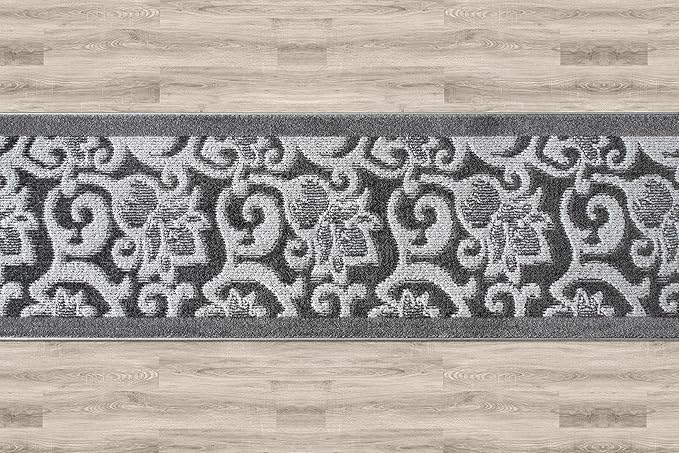25 FT Long Non-Slip Washable Carpet Runner Rug with Rubber Backing (26" X 25'), Custom Floor Mat for Kitchen Hallway Stairs Bedroom Bathroom Entryway, Your Choice of Length, Lily Anthracite