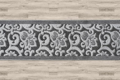 25 FT Long Non-Slip Washable Carpet Runner Rug with Rubber Backing (26" X 25'), Custom Floor Mat for Kitchen Hallway Stairs Bedroom Bathroom Entryway, Your Choice of Length, Lily Anthracite