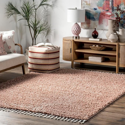 nuLOOM Neva Modern Tasseled Shag Area Rug, 3x5, Pink