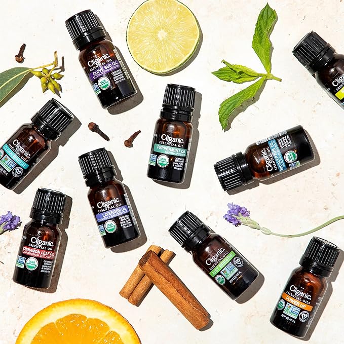 Cliganic USDA Organic Spearmint Essential Oil, 100% Pure Natural Undiluted, for Aromatherapy (10ml) | Non-GMO Verified (Packaging May Vary)