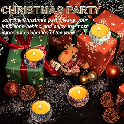 Scented Candles Gift Set - Women Candle Natural Soy Wax Aromatherapy Candle Stress Relief Small Gifts 120H Burning Candles 4 Pack 4.4 Oz for Home Christmas Birthday Mum Teacher Mothers Day