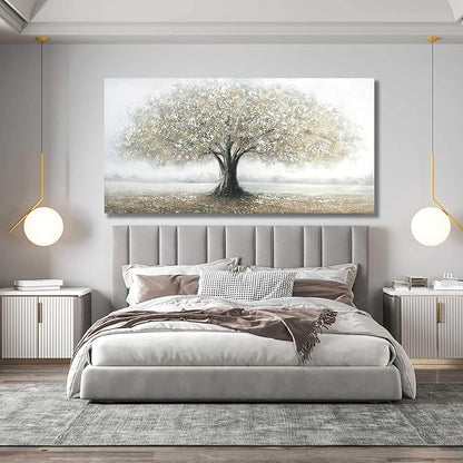 Yuaxker Tree of Life Wall Art Black and Gold Wall Decor Room Decor Aesthetic Landscape Artwork for Living Room Bedroom Dining Room Office Home Decor 20x40inch