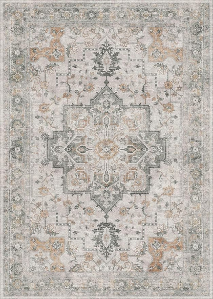 GENIMO Area Rug 2x3 Doormat, Machine Washable Low Pile Rugs, Small Retro Chenille Entryway Mat for Entrance, Hallway, Kitchen and Corridor, Light Taupe Brown