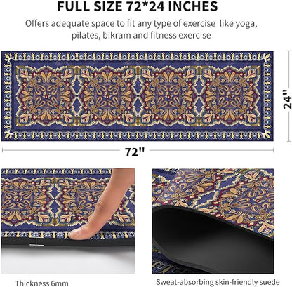 nuveti Yoga Mat Print Extra Thick TPE Non Slip Fitness Exercise Mat with Carrying Bag,72"x24" Extra Thick 6MM Exercise & Workout Mat for Yoga, Pilates Fitness and Floor Exercises
