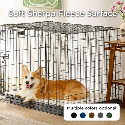 Bedsure Large Dog Bed for Crate - Orthopedic Flat Pet Beds with Removable Washable Cover, Egg Crate Foam Crate Mat, Suitable for Pet Up to 50 lbs