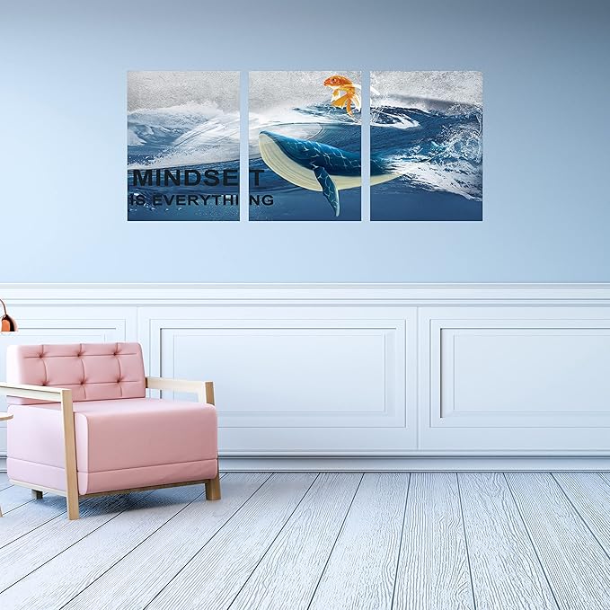 Inspirational Canvas Paintings 3 Panels Motivational Wall Art Inspirational Wall Art Entrepreneur Quotes Artwork Painting Picture for Framed Office Home Decoration Living Room Bedroom 36''W x 16''H