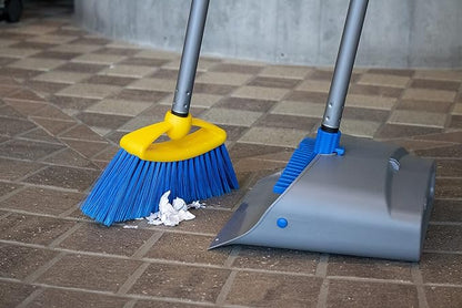 Garbage Lift with Broom, Yellow, Grey and Blue, 45 cm